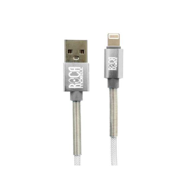 Cable de Datos ROCA TWIST USB A a Lightning 200cm 2A Blanco