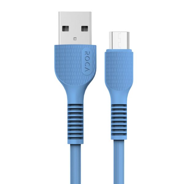 Cable de Datos ROCA VIT USB a micro USB 100cm 2.4A Azul 721102