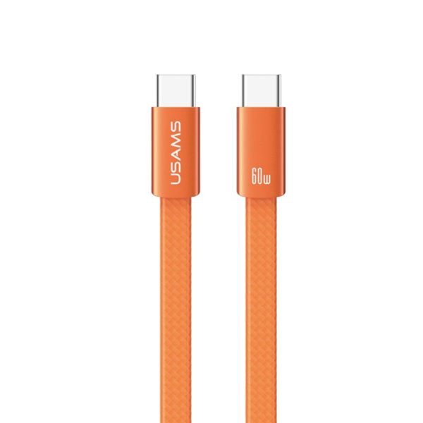 Cable de Datos Plano USB C a USB C SJ783 60W 1.2m Anaranjado USAMS
