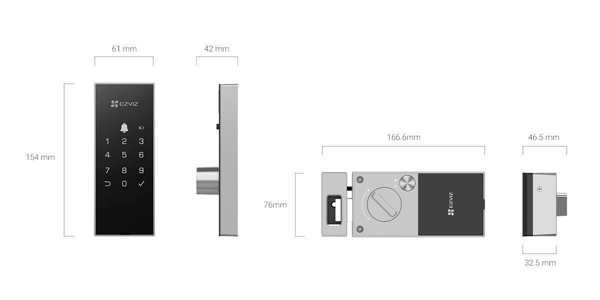 Cerradura Inteligente CS-DL03 STD Negro (CS-DL03-R100-WP-BK) EZVIZ