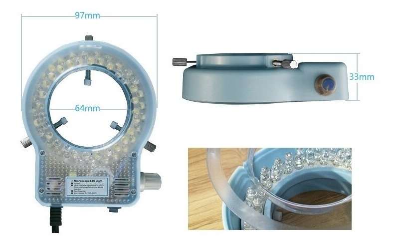 SS-033 - Luz LED para Microscopio (Soporte Blanco)